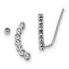 Quality Gold Sterling Silver Rhodium-plated CZ 1 Ear Climber & 1 Stud Earring