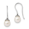 Quality Gold Sterling Silver RH 8-9mm White Round FWC Pearl Dangle Earrings