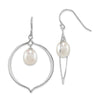 Quality Gold Sterling Silver 8-9mm White Rice FWC Pearl Polished Dangle Earrings