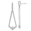 Quality Gold Sterling Silver Rhodium-plated CZ Post Dangle Earrings