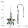 Quality Gold Sterling Silver Rhodium-plated Polished Abalone Turtle Dangle Earrings