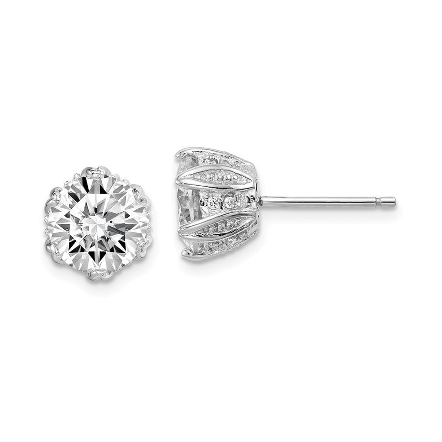 Quality Gold Sterling Silver Rhod-plated CZ Stud Earrings