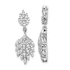 Quality Gold Sterling Silver Rhodium-plated CZ Leaf Dangle Post Earrings