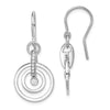 Quality Gold Sterling Silver Rhodium-plated CZ 2-Circle Dangle Earrings