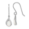 Quality Gold Sterling Silver Rhodium Plated CZ & Lab Created Opal Dangle Earrings