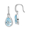 Quality Gold Sterling Silver Rhodium-plated Blue Topaz Teardrop Dangle Earrings