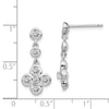 Quality Gold Sterling Silver Rhod-plated Polished CZ Post Dangle Earrings