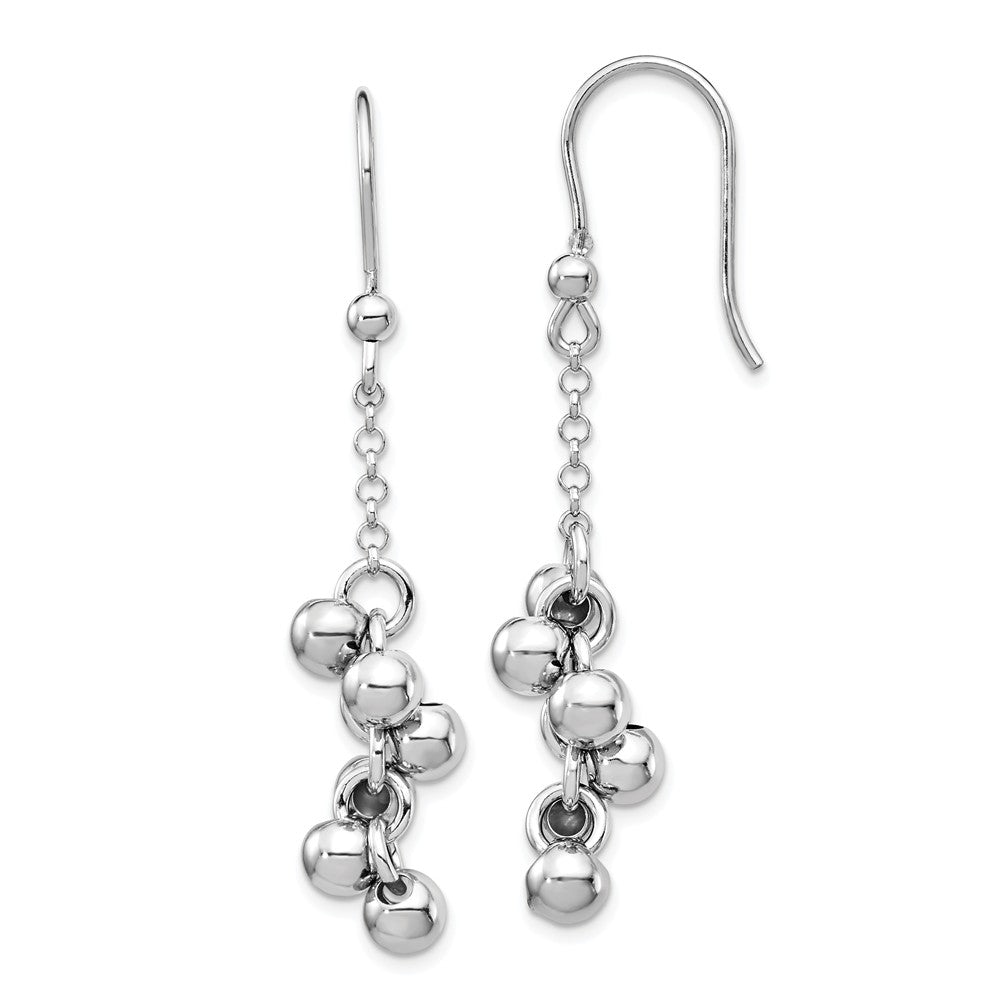 Quality Gold Sterling Silver Rhodium-plated Beads Dangle Earrings