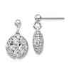 Quality Gold Sterling Silver Rhodium-plated Mesh Bead Dangle Post Earrings