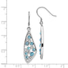 Quality Gold Sterling Silver Rhodium-plated Clear & Blue Crystal Wing Dangle Earrings