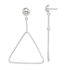 Quality Gold Sterling Silver Triangle Dangle Post Earrings