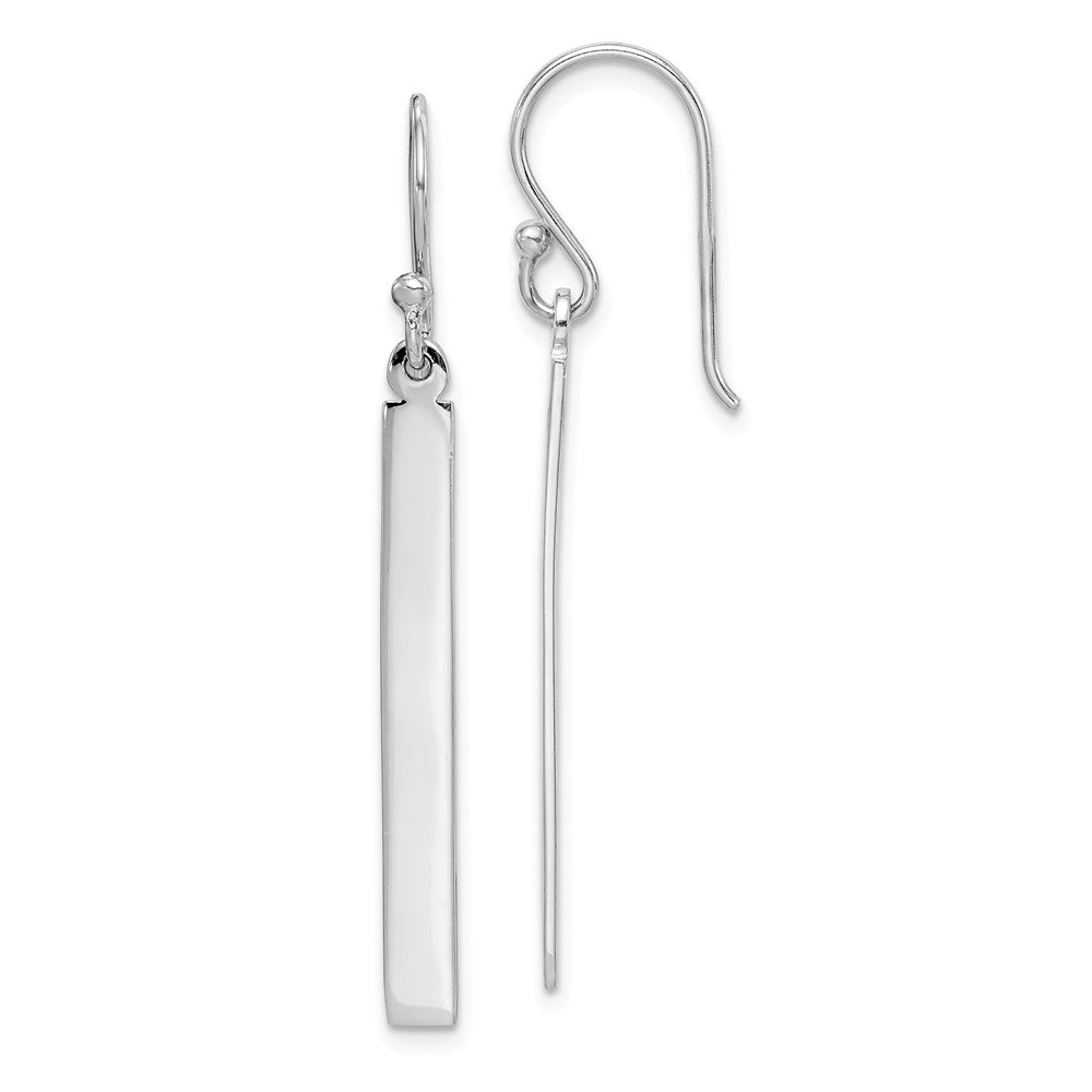 Quality Gold Sterling Silver Rhodium Plated Bar Dangle Earrings