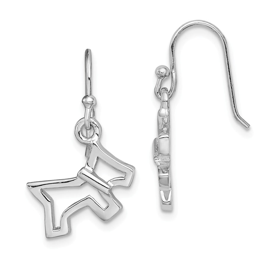 Quality Gold Sterling Silver Rhodium-plated Dog Dangle Earrings