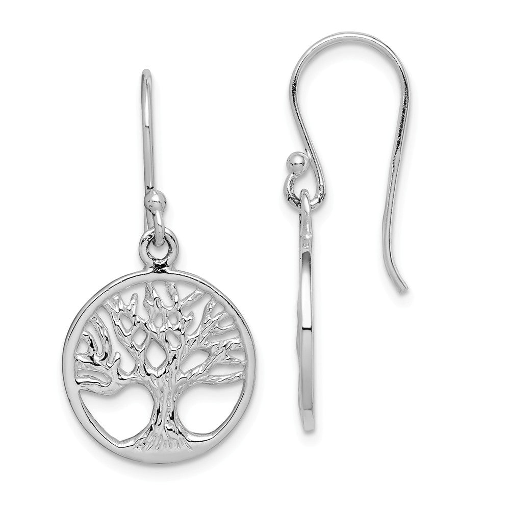 Quality Gold Sterling Silver Rhodium Plated Tree Dangle Earrings