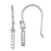 Quality Gold Sterling Silver Rhodium-plated CZ Bar Dangle Earrings