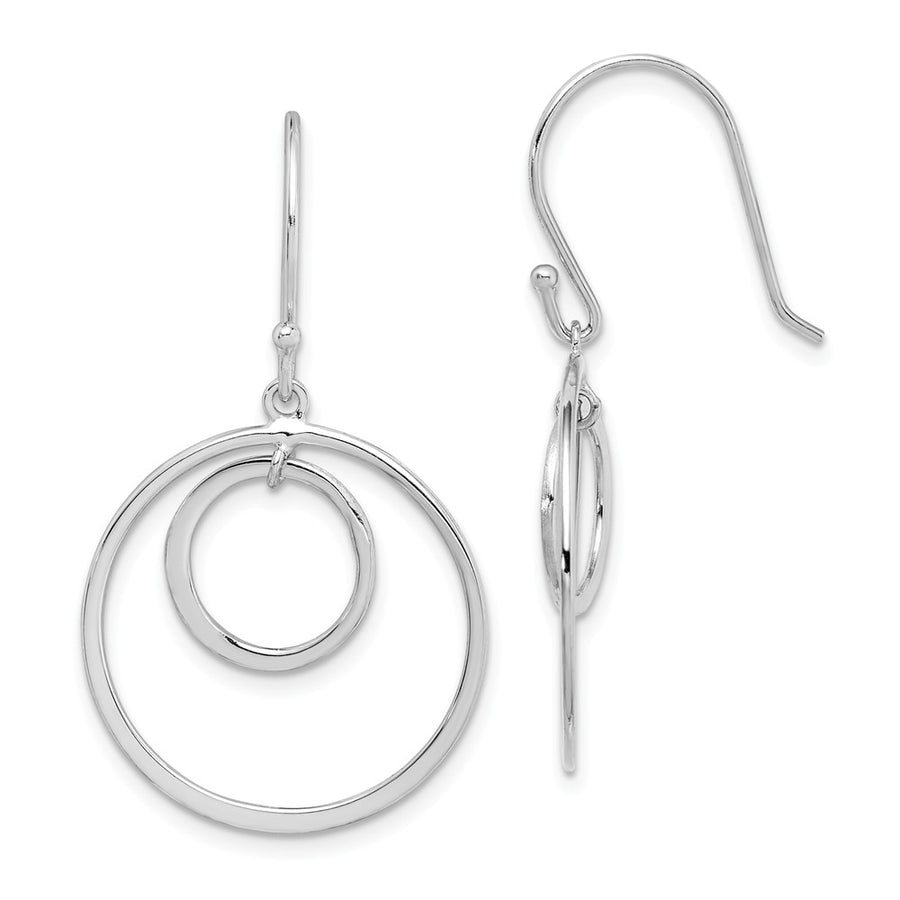 Quality Gold Sterling Silver Rhodium-plated Circles Dangle Earrings