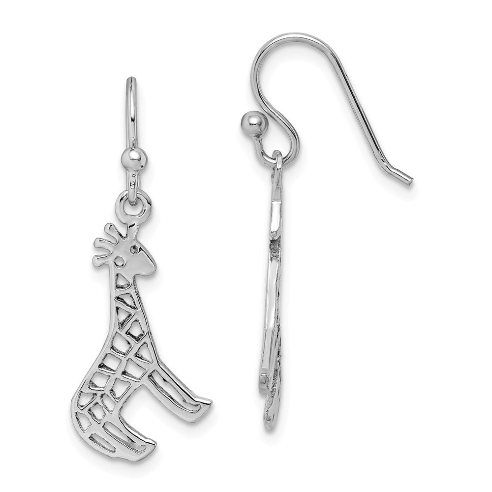 Quality Gold Sterling Silver Rhodium-plated Giraffe Dangle Earrings