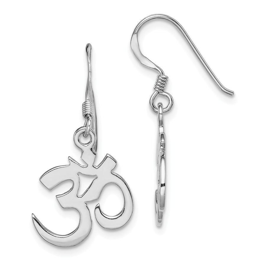 Quality Gold Sterling Silver Rhodium-plated OM Symbol Dangle Earring