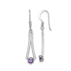 Quality Gold Sterling Silver Rhodium-plated Purple CZ Dangle Earrings