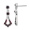 Quality Gold Sterling Silver Rhodium plated with Garnet Dangle Earrings