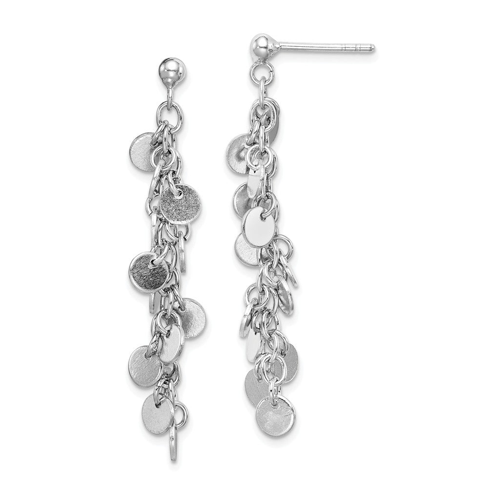 Quality Gold Sterling Silver Rhodium-plated Circle Dangle Post Earring