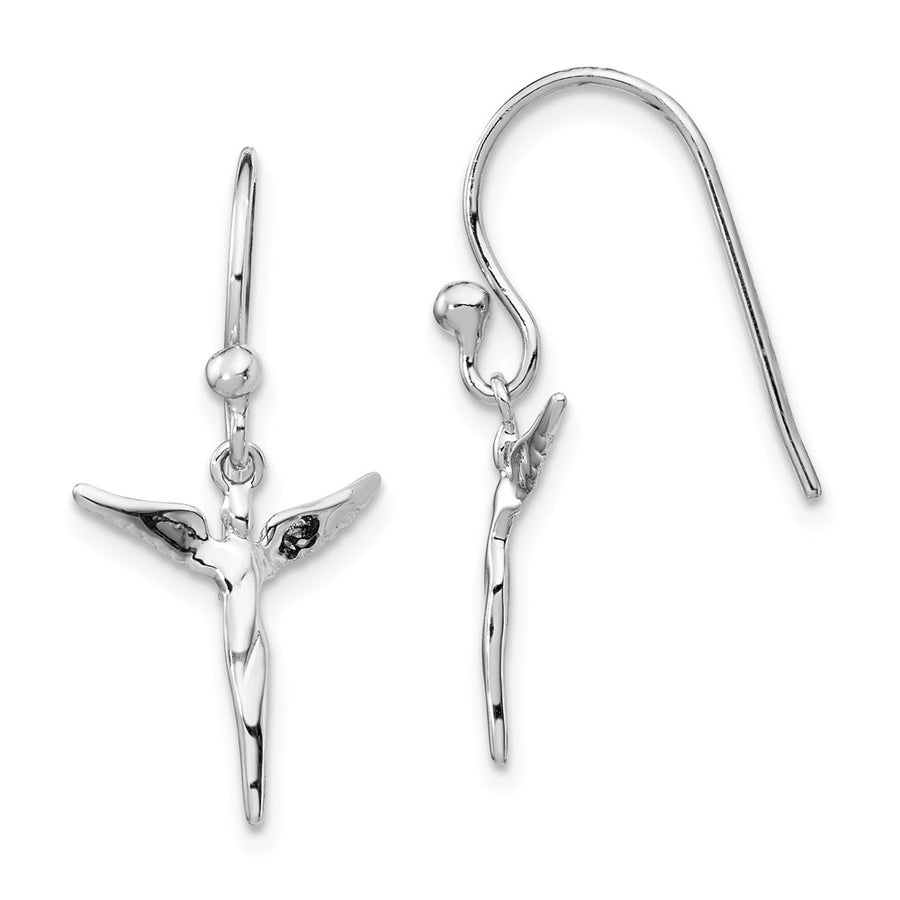 Quality Gold Sterling Silver Lavaggi Rhodium-plated Angel Dangle Earrings