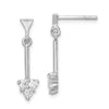 Quality Gold Sterling Silver Rhodium-plated CZ Arrow Dangle Post Earrings