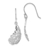 Quality Gold Sterling Silver Rhodium-plated Filigree Leaf Dangle Earrings