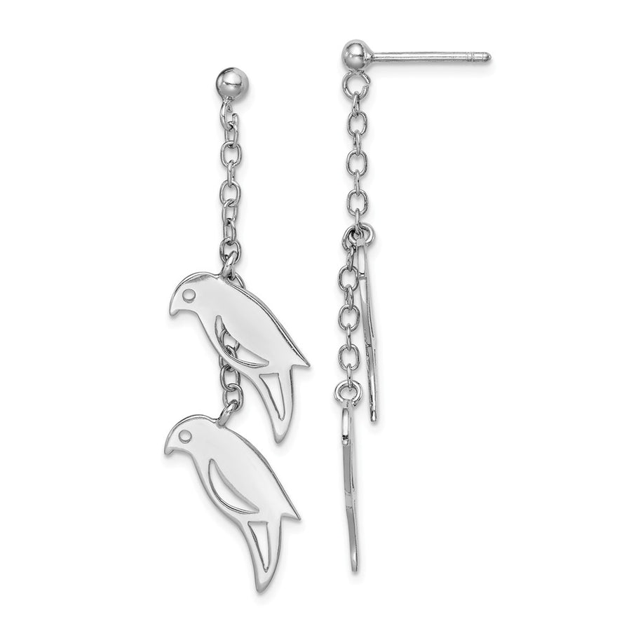 Quality Gold Sterling Silver Rhodium-plated Two Birds Dangle Post Earring