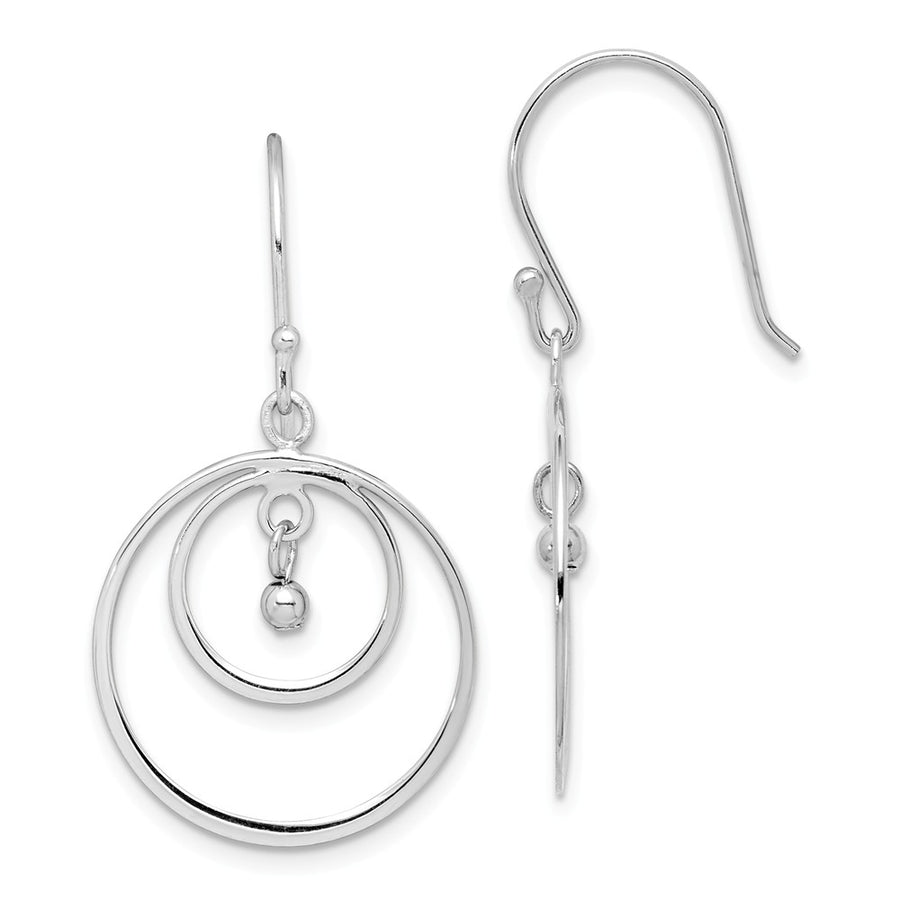 Quality Gold Sterling Silver Rhodium-plated Circles Beads Dangle Earrings