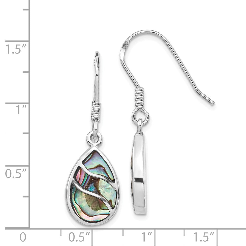 Quality Gold Sterling Silver Rhodium-plated Abalone Teardrop Dangle Earrings