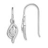 Quality Gold Sterling Silver Rhodium-plated Marquise CZ Swirl Dangle Earrings