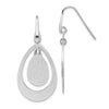 Quality Gold Sterling Silver Rhodium-plated Textured Teardrop Dangle Earrings