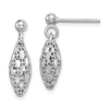 Quality Gold Sterling Silver Rhodium-plated Mesh Oval Dangle Post Earrings