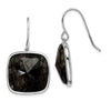 Quality Gold Sterling Silver Rhodium-plated Black Rutilated Quartz Dangle Earrings