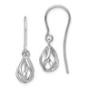 Quality Gold Sterling Silver Rhodium-plated Polished Teardrop Cage Dangle Earrings