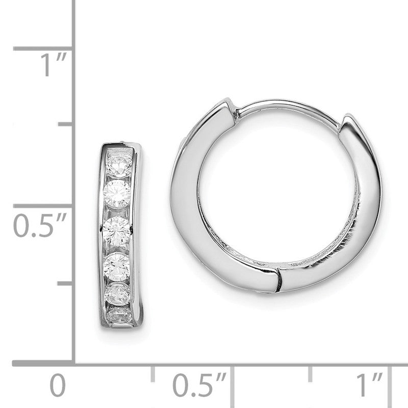 Quality Gold Sterling Silver Rhodium-plated CZ Hoop Earrings