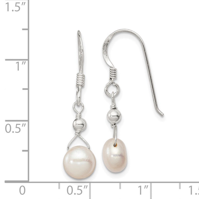 Quality Gold Sterling Silver Freshwater Cultured Pearl Dangle Earrings