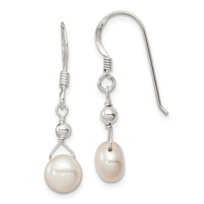 Quality Gold Sterling Silver Freshwater Cultured Pearl Dangle Earrings