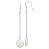 Quality Gold Sterling Silver FW Cultured Coin Pearl Dangle Earrings