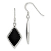 Quality Gold Sterling Silver Black Stone Dangle Earrings