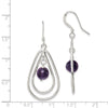 Quality Gold Sterling Silver Amethyst Dangle Earrings