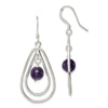 Quality Gold Sterling Silver Amethyst Dangle Earrings