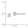 Quality Gold Sterling Silver 3mm Princess Basket Set CZ Stud Earrings