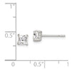 Quality Gold Sterling Silver 4mm Princess Basket Set CZ Stud Earrings