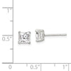 Quality Gold Sterling Silver 5mm Princess Basket Set CZ Stud Earrings