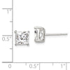 Quality Gold Sterling Silver 6mm Princess Basket Set CZ Stud Earrings