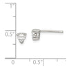 Quality Gold Sterling Silver 4mm Heart Basket Set CZ Stud Earrings