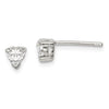 Quality Gold Sterling Silver 4mm Heart Basket Set CZ Stud Earrings