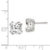 Quality Gold Sterling Silver Princess CZ Stud Earrings